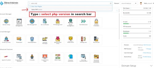 DirectAdmin Php Version
