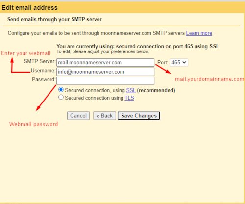 Smtp Server details