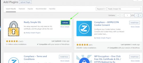Activate realluy simple SSL