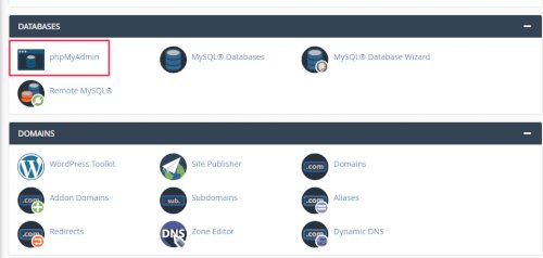 Access phpmyadmin via cpanel