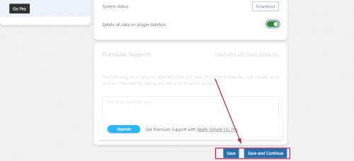 Save & continues SSL changes