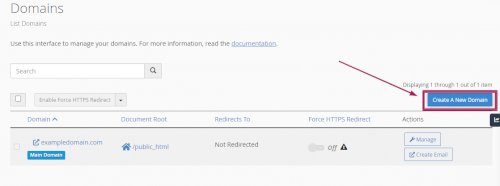 Create subdomain & domain