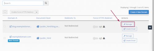 Manage to remove Subdomain & Domain