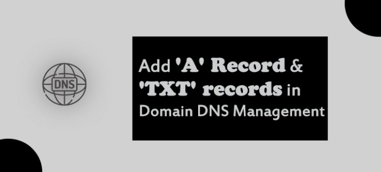 How to add 'A' Record & 'TXT' records in Domain DNS Management